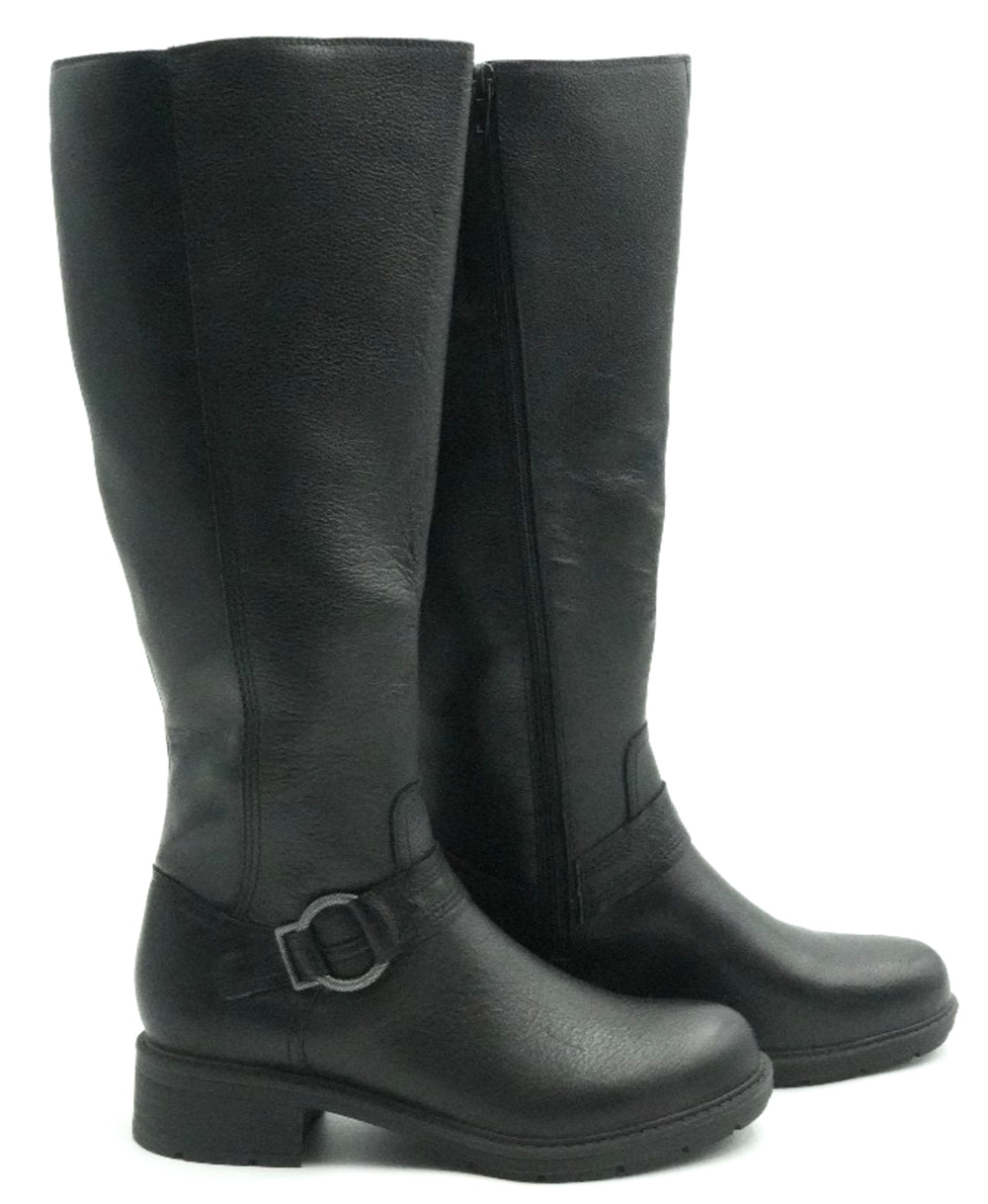 Clarks Hearth Rae Women's Dark Brown Round Leather Heel Boot Size 8 M